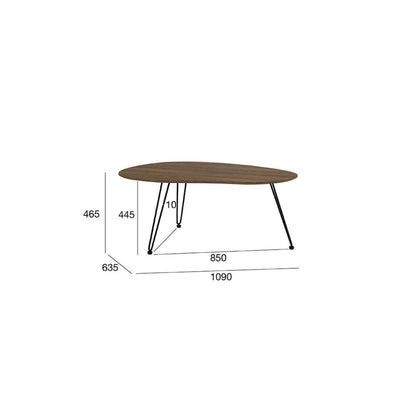 CORWIN Large Coffee Table 109cm - Walnut