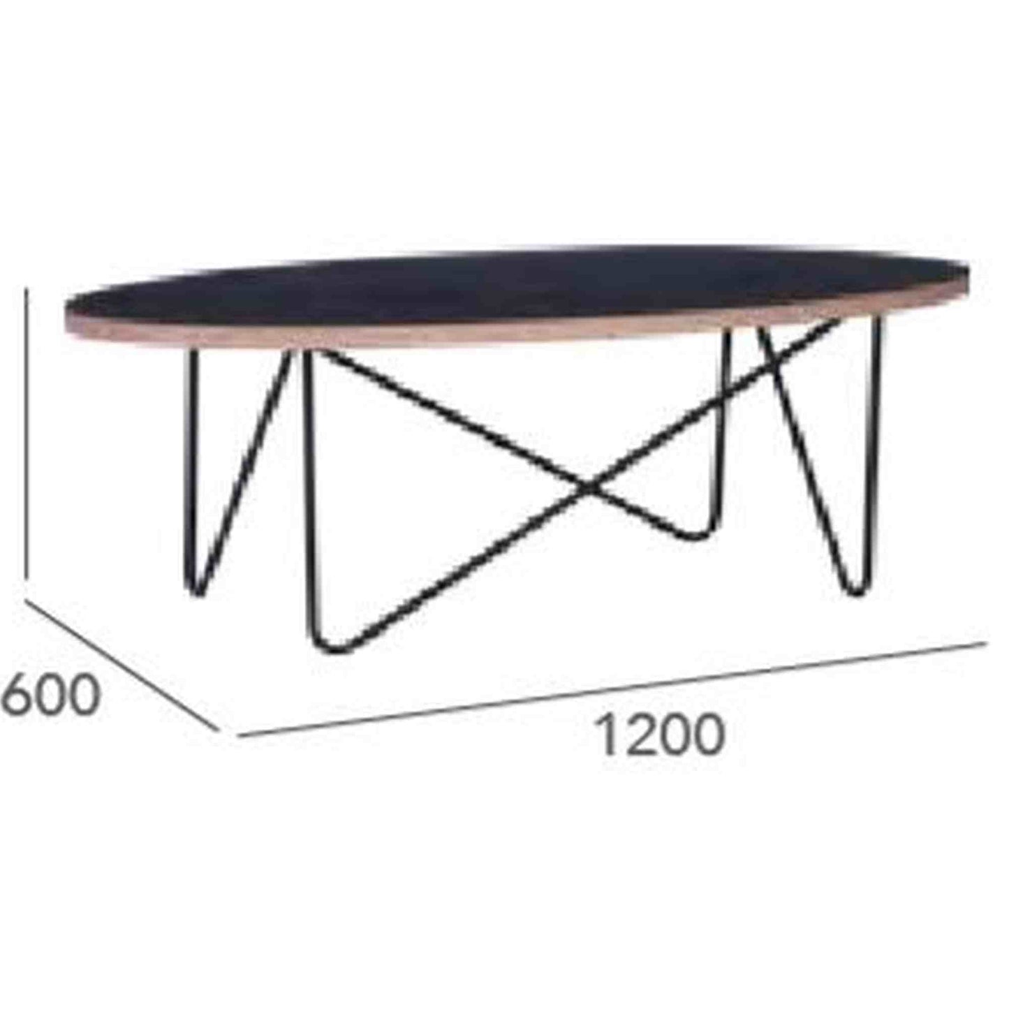 NARESH Coffee Table - Oval - Black,Living Room Furniture,Coffee Tables,Modern Furniture