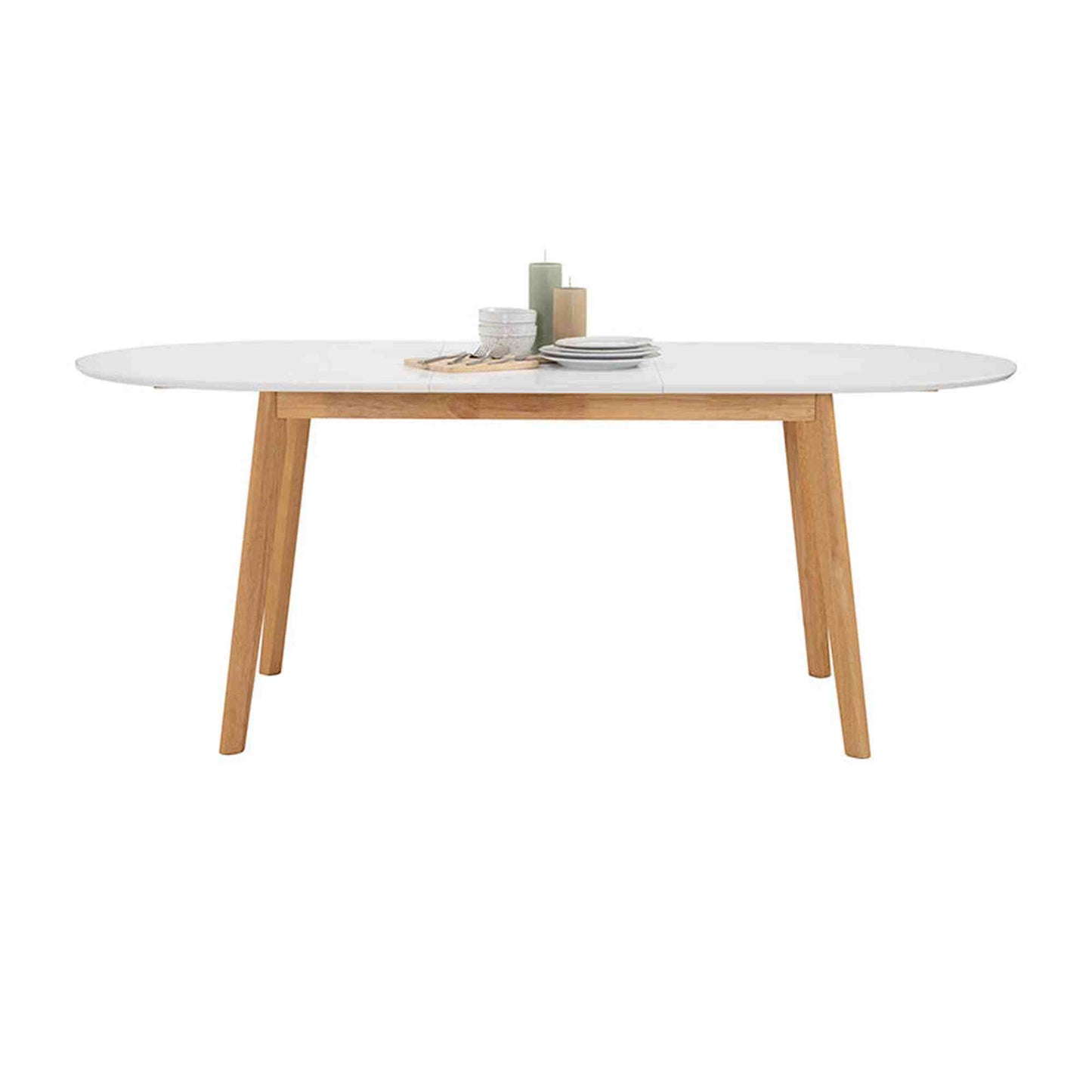 WERNER Extendable Dining Table 150-195cm  - Natural & White