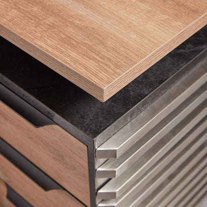 PHOENIX Executive Desk with Right Return 2.2M - Warm Oak & Black
