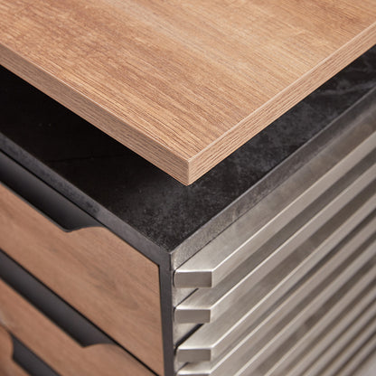 PHOENIX Sit & Stand Electric Lift Executive Desk with Left Return 2.2M - Warm Oak & Black