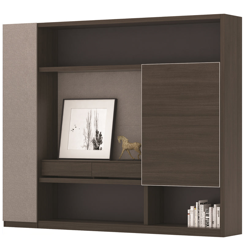 Carter Display Cabinet 2.4M - Coffee & Grey,Office Furniture,Wall Units,Modern Furniture