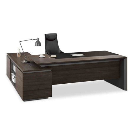 CARTER Executive Office Desk with Right Return 2.2M - Coffee & Grey