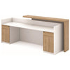 ZIVA Reception Desk 2.4M with Right Panel - Oak & White