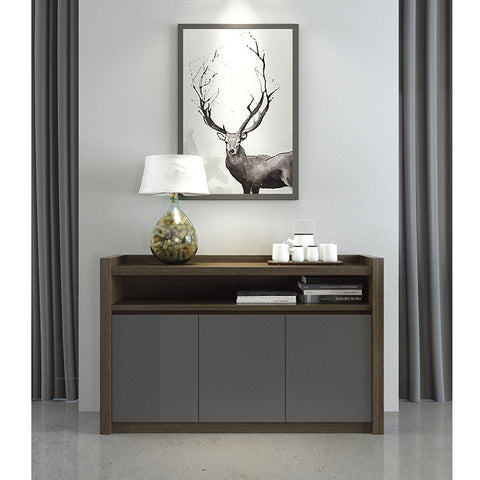 CARTER Credenza/Sideboard  1.3M - Coffee & Grey,Dining Room Furniture,Office Furniture,Sideboards,Office Sideboards,Modern Furniture