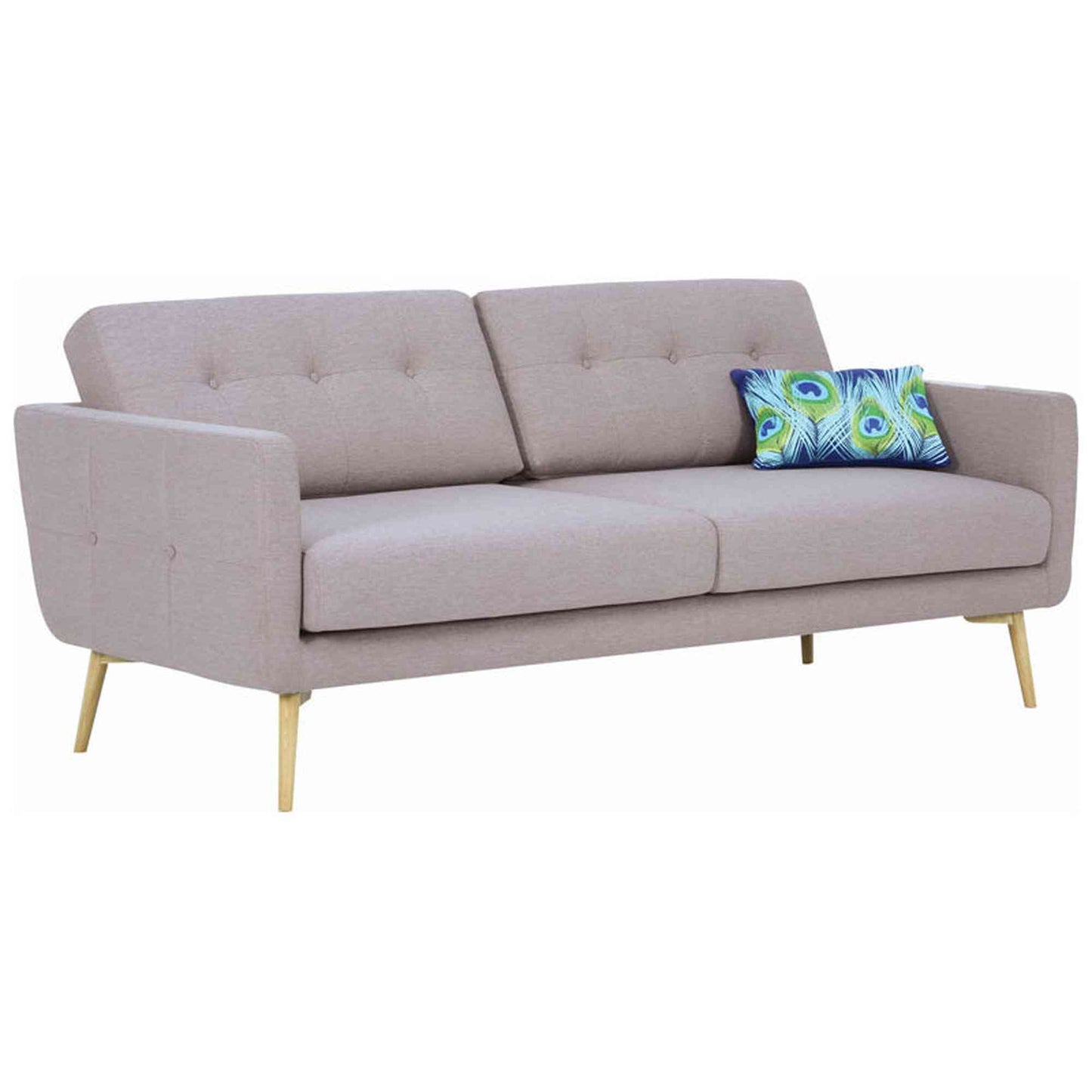 STREAM 3 Seater Sofa - Warm Taupe & Oak