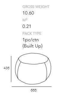 DART Ottoman 66.5cm - Barley,Living Room Furniture,Lounges,Ottomans,Modern Furniture