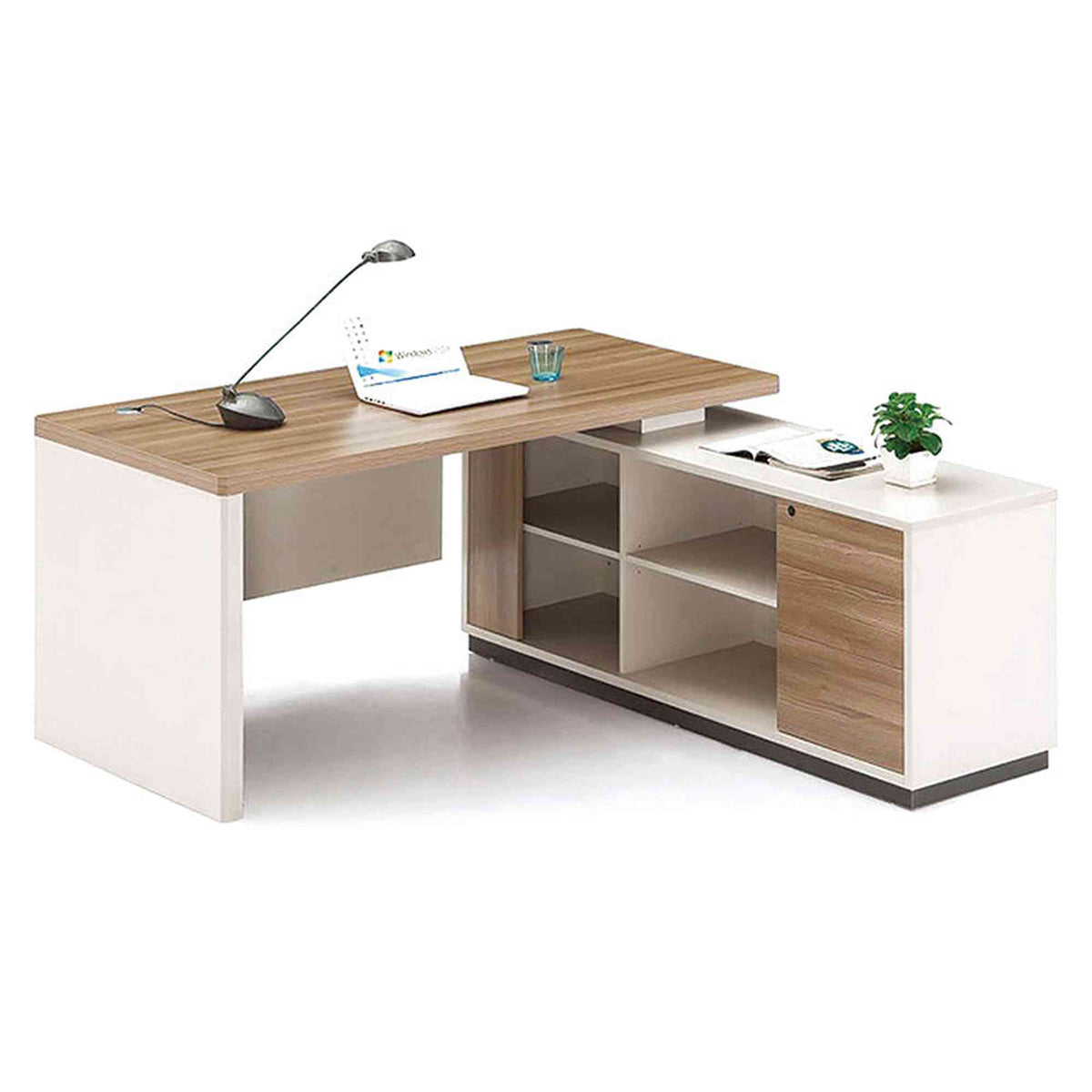 Wilder Executive Office Desk with Right Return 1.8M - Light Walnut,Office Furniture,Desks,Modern Furniture