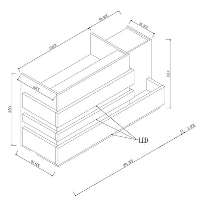 KERAN  Reception Desk 1.8M Right Panel - Acacia & Carbon Grey Colour