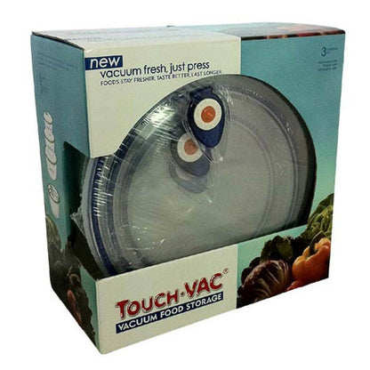 3pcs TouchVac Airtight Vacuum Sealed Kitchen Storage Container - Microwave Safe