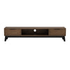 MALTON Entertainment TV Unit 180cm - Walnut & Black