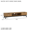 MALTON Entertainment TV Unit 180cm - Walnut & Black
