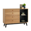 CASTOR Sideboard Buffet 125cm - Natural, Navy Blue & Black
