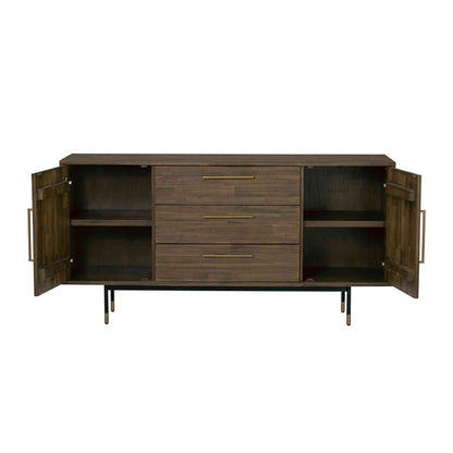 HAMILTON Sideboard Buffet Solid Acacia Wood 160cm - Toffee Colour