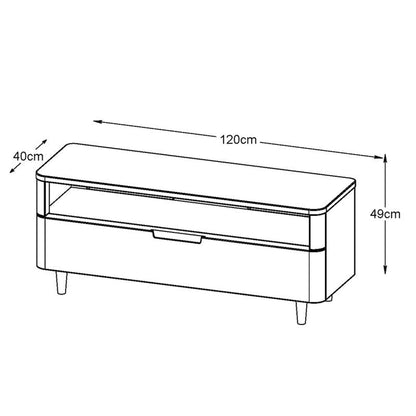 SIENNA Entertainment TV Unit 120cm -  Natural & White