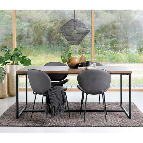 RIVOLI Dining Table 1.8M -  Smoked Oak / Black