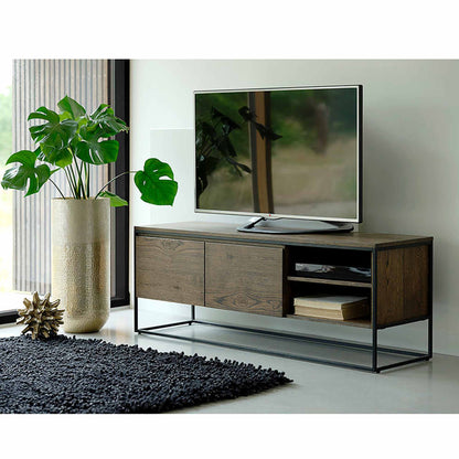 RIVOLI TV Entertainment Unit 1.55M -  Smoked Oak / Black