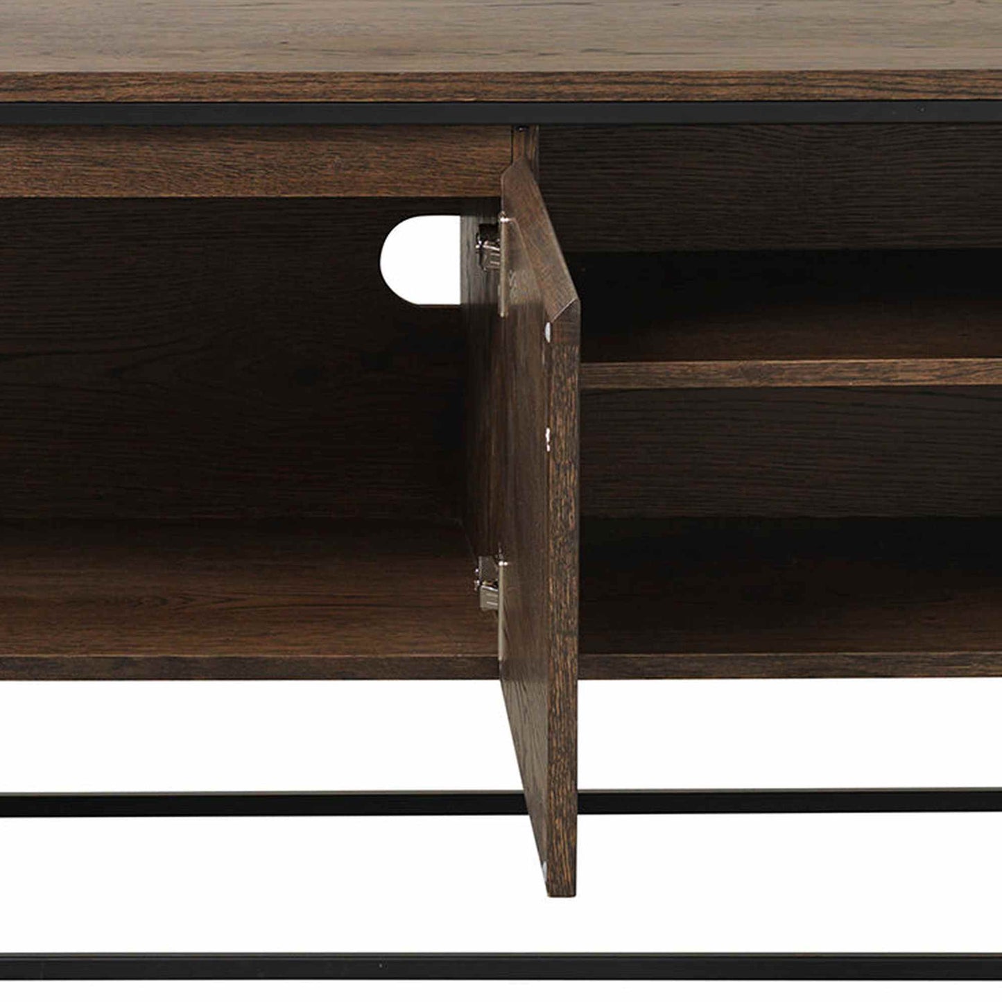 RIVOLI TV Entertainment Unit 1.55M -  Smoked Oak / Black