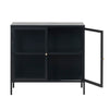 CARMEL 2 Glass Doors Sideboard 90cm - Black