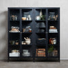 CARMEL 2 Door Glass Display Cabinet 90x190cm - Black
