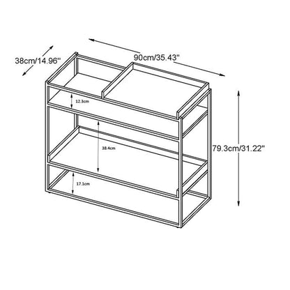 RIVOLI Display Unit Console 90cm - Natural Oak / Black