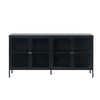 CARMEL 4 Glass Doors Sideboard 170xcm - Black