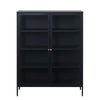 CARMEL 2 Door Glass Display Cabinet  90x140cm - Black