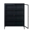 CARMEL 2 Door Glass Display Cabinet  90x140cm - Black