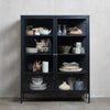 CARMEL 2 Door Glass Display Cabinet  90x140cm - Black