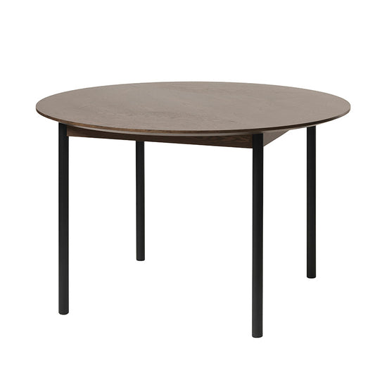 LATINA Round Dining Table 120cm -  Dark Brown / Black