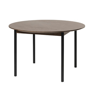 LATINA Round Dining Table 120cm -  Dark Brown / Black