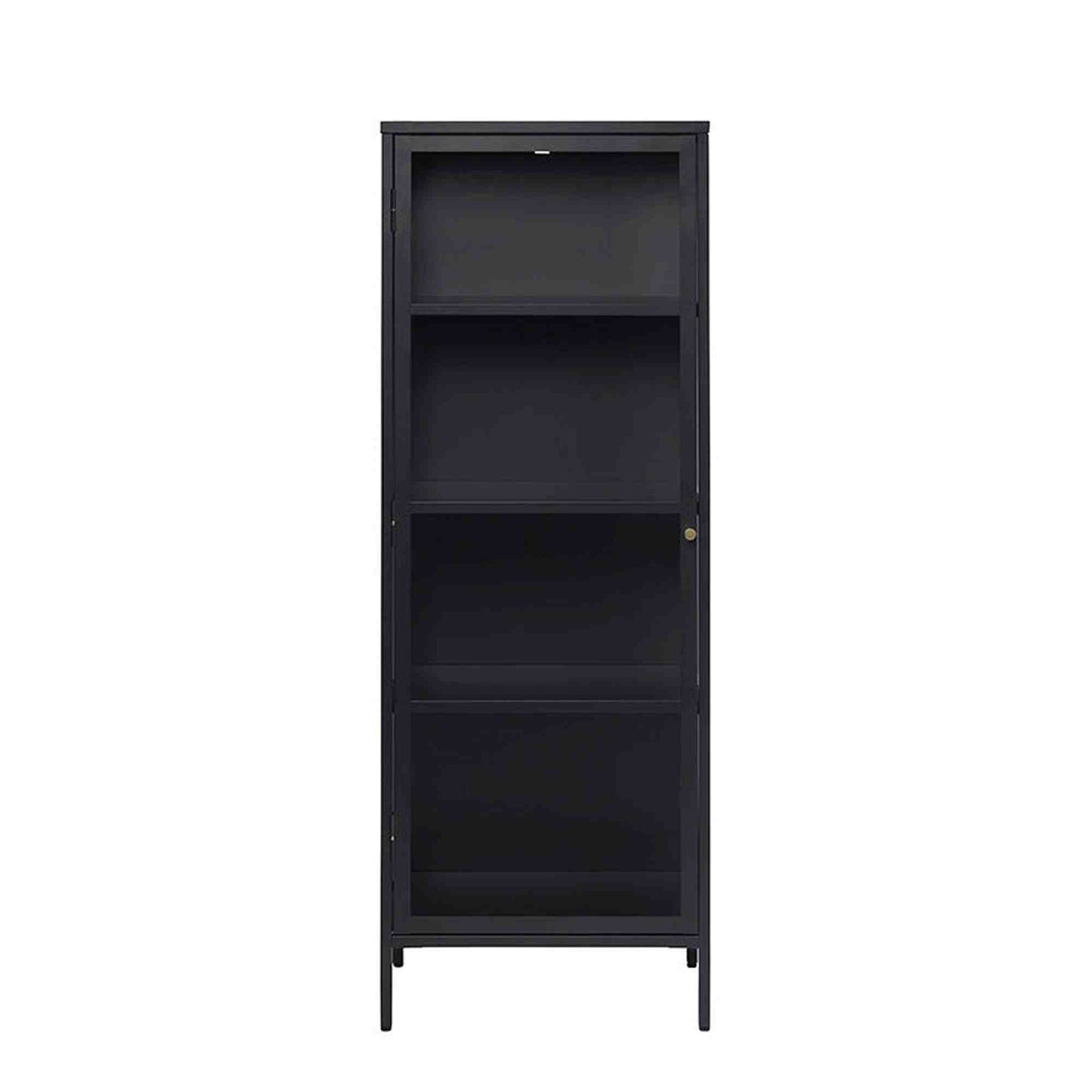 CARMEL Single Door Glass Display Cabinet 57x160cm - Black