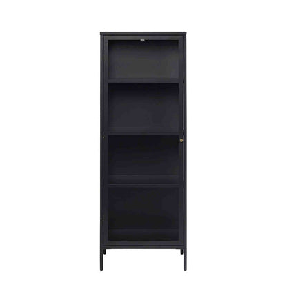 CARMEL Single Door Glass Display Cabinet 57x160cm - Black