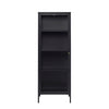 CARMEL Single Door Glass Display Cabinet 57x160cm - Black