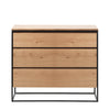 RIVOLI Chest of 3 Drawers - Natural Oak / Black