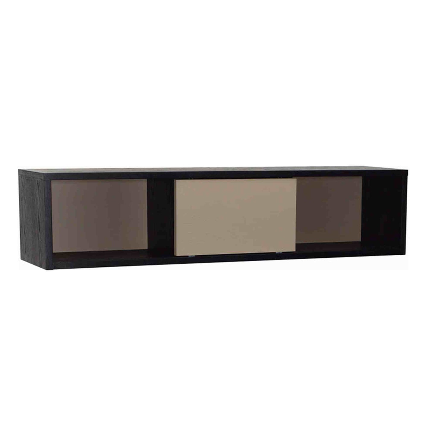 Mabon Wall Mount Shelf Storage Unit - Black & Taupe