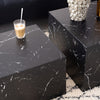 DICE Nest of 2 Square Coffee Tables - Black Marble Effect