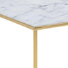 KOLINA Glass Coffee Table 80cm - White & Golden Chrome