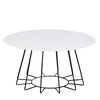 CYRUS Glass Coffee Table 80cm - White & Black