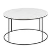 LUCIO Round Marble Coffee Table 80cm - White & Black