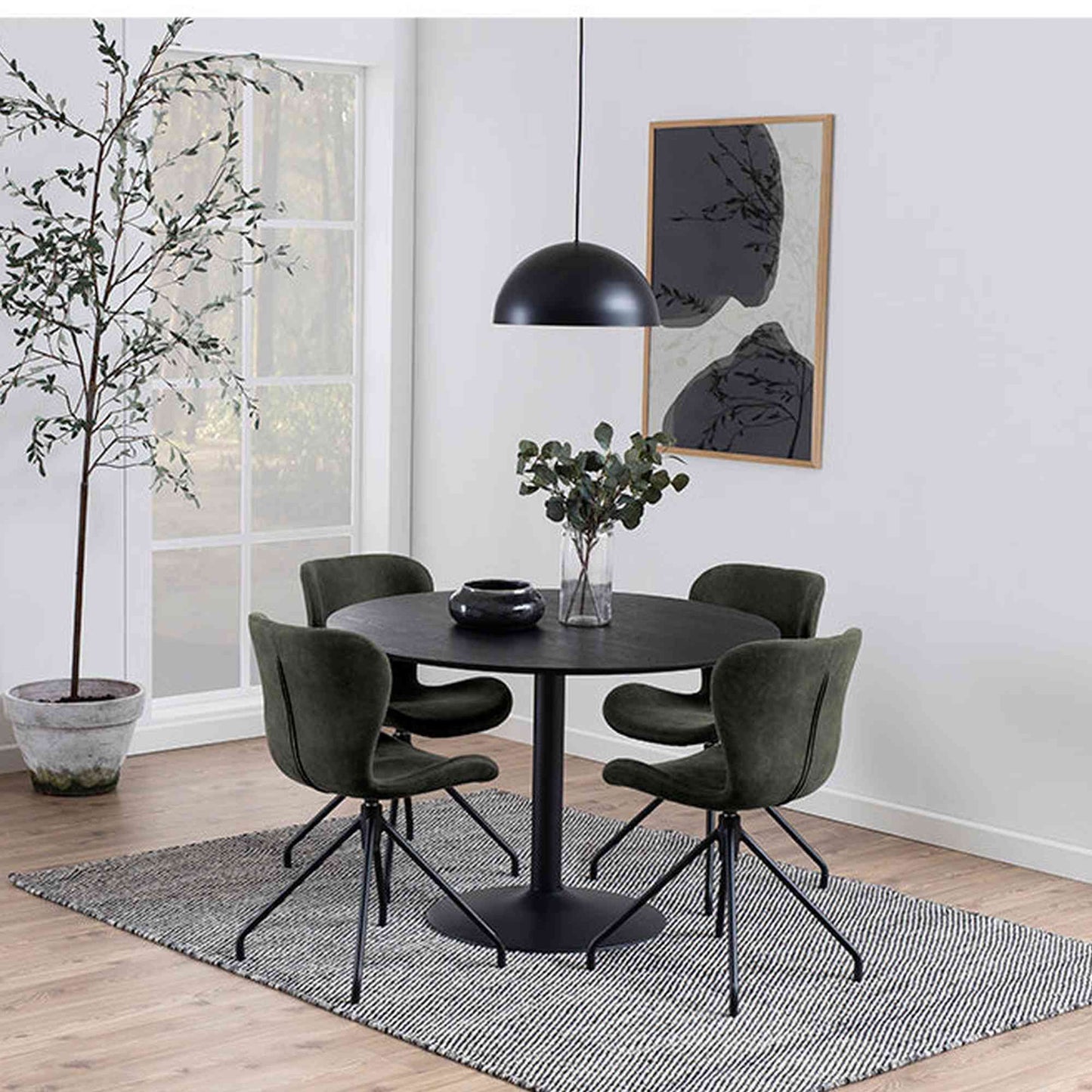 TITAN Round Dining Table 110cm - Black