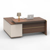 ANDERSON Executive Desk 2.0M Reversible - Hazelnut & Beige