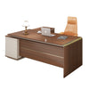ANDERSON Executive Desk 2.0M Reversible - Hazelnut & Beige
