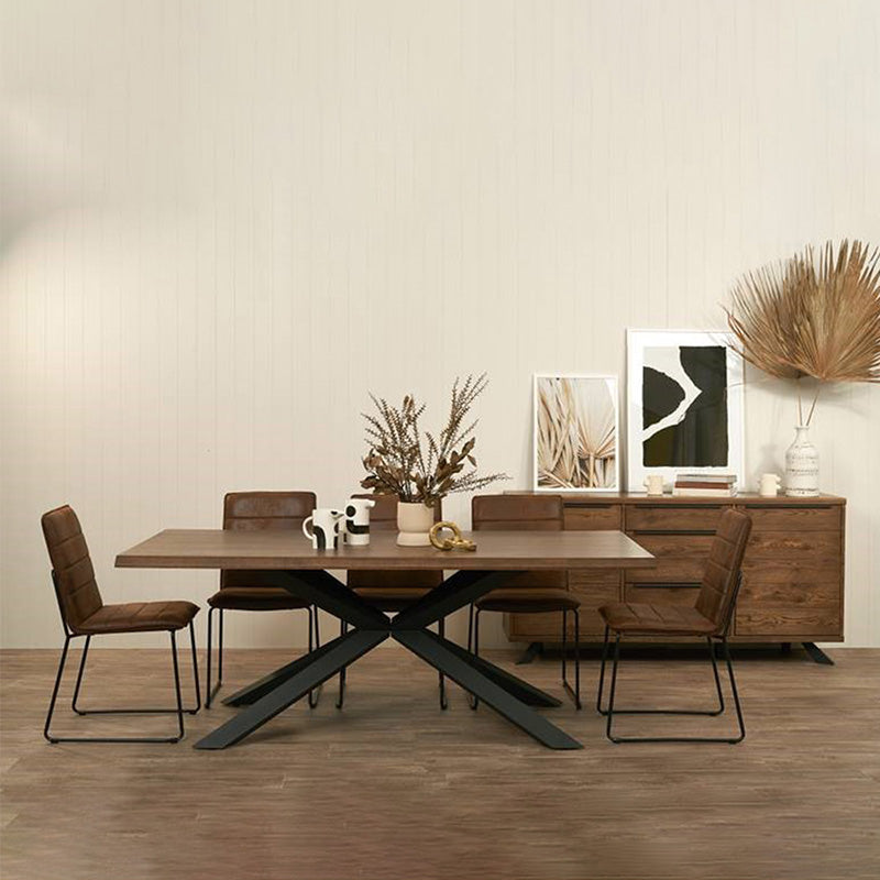 ARNO Dining Table 200cm Brown & Black Modern Furniture