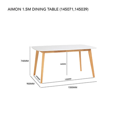 AIMON Dining Table 150cm - Natural & White