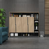 BAXTER Display Cabinet 190cm - Acacia & Carbon Grey