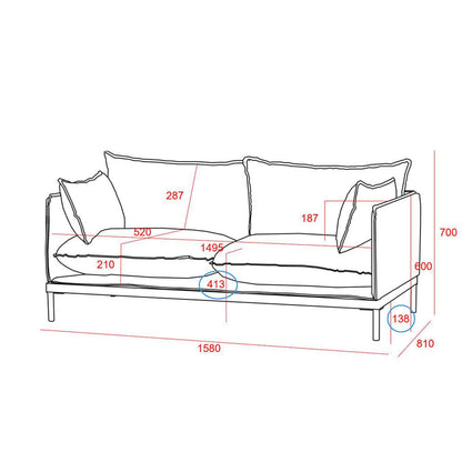 SINCLAIR 2 Seater Sofa in Grey