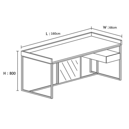 Leo Retro Desk 160cm - Walnut