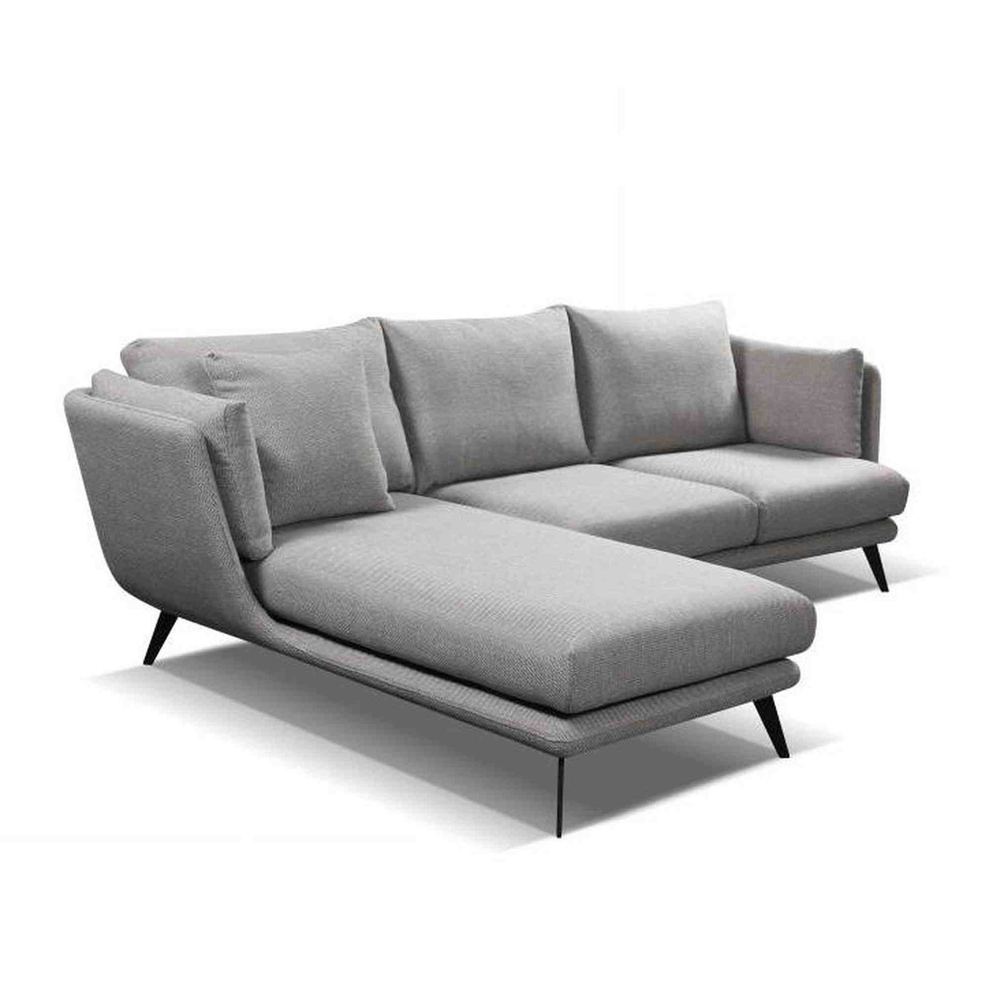 RANNI 3 Seater Sofa With Left Chaise - Light Grey,Living Room Furniture,Lounges,Three Seaters,Modern Furniture