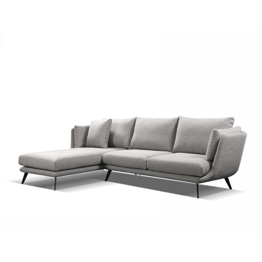 RANNI 3 Seater Sofa With Left Chaise - Light Grey,Living Room Furniture,Lounges,Three Seaters,Modern Furniture